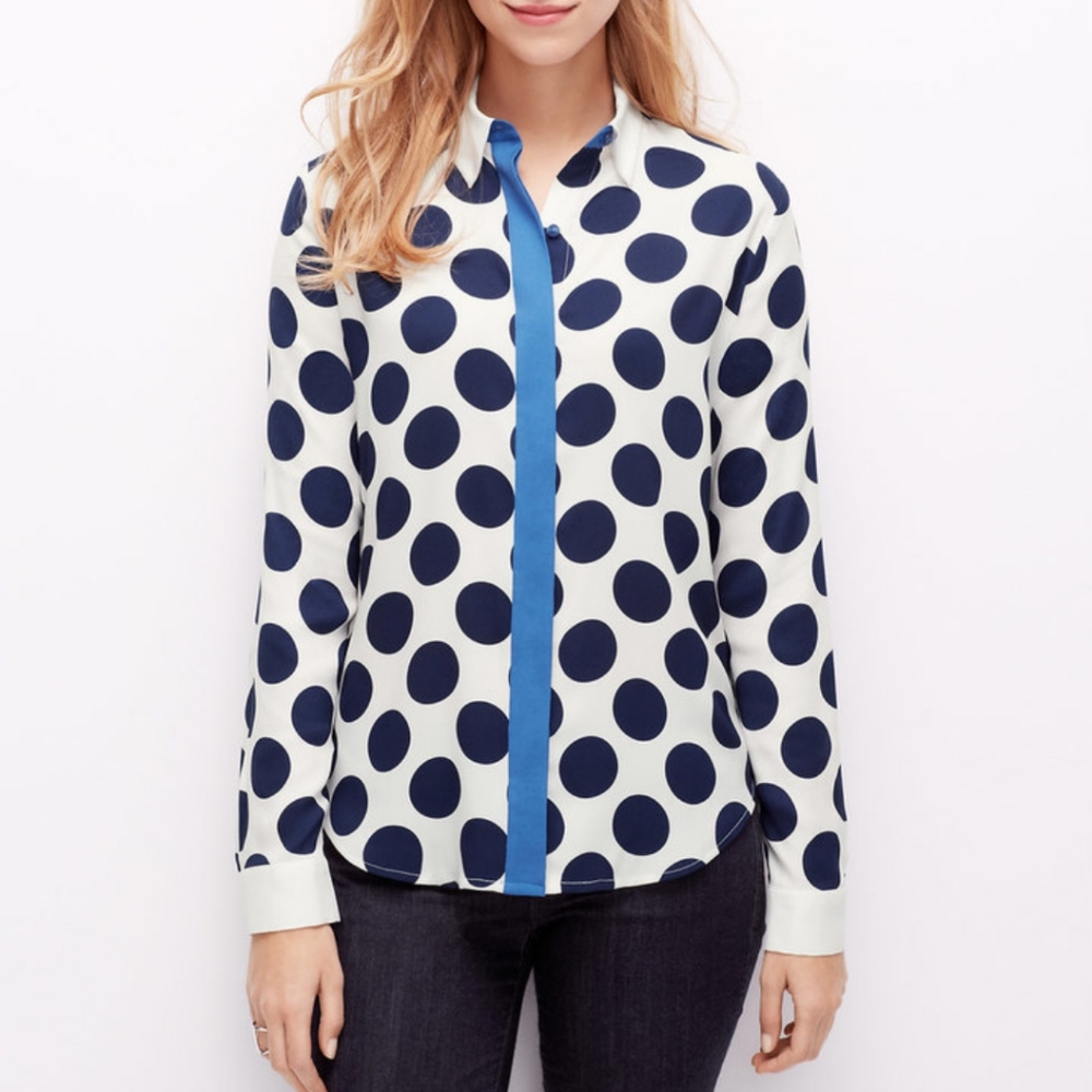 Ann Taylor Polka Dot Blouse